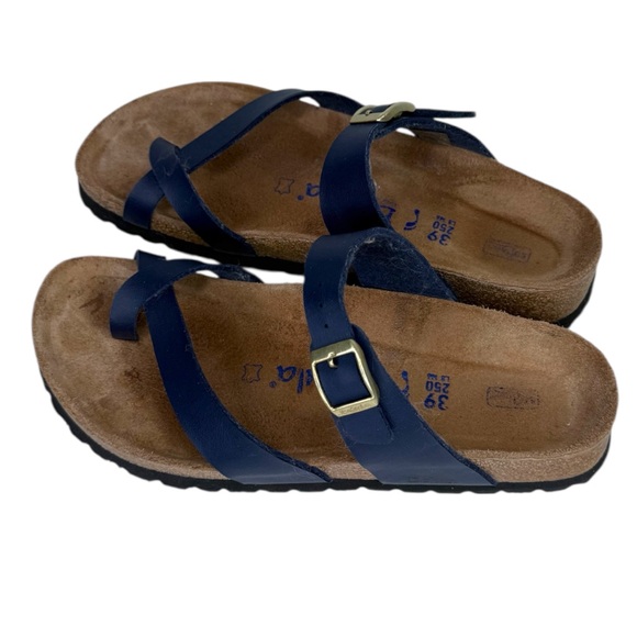 Betula by Birkenstock navy blue gold Mia softbed Sandals size 39 - Picture 7 of 16